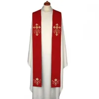 Estola Com Bordado Cruz 8 Cores Litúrgicas - Foto 2