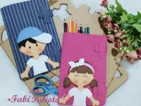 G1.652  Gabarito de Moldes  em MDF Estojo Menino e  Menina