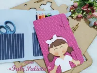 G1.652  Gabarito de Moldes  em MDF Estojo Menino e  Menina - Foto 4