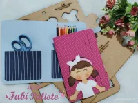 G1.652  Gabarito de Moldes  em MDF Estojo Menino e  Menina - Foto 5