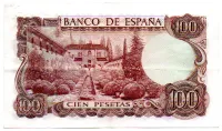 Espanha - 100 Pesetas - Cédula Estrangeira - MBC/Sob - Foto 2
