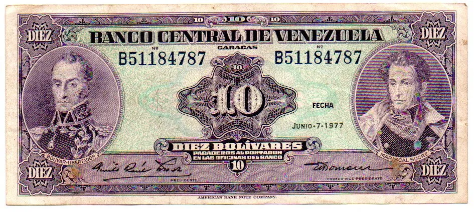 Venezuela - 10 Bolívares - Cédula Estrangeira - MBC
