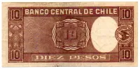 Chile - 10 Pesos - Cédula Estrangeira - MBC - Foto 2