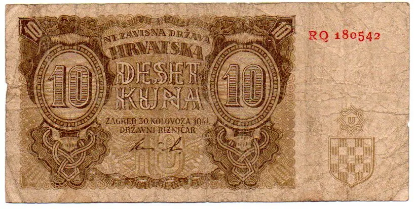 Croácia - 10 Kuna - Cédula Estrangeira - BC