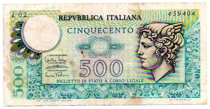 Itália - 500 Lire - Cédula Estrangeira - MBC
