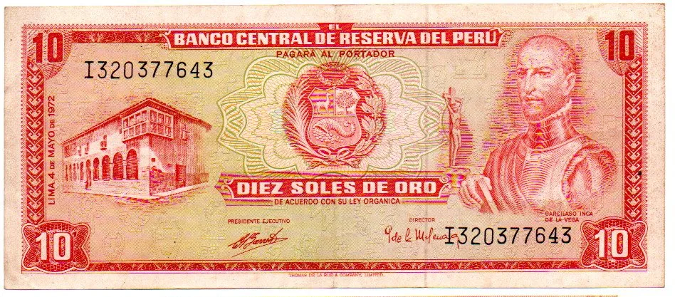 Peru - 10 Soles - Cédula Estrangeira - MBC