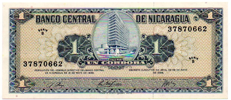 Nicarágua - 1 Cordoba - Cédula Estrangeira - Sob