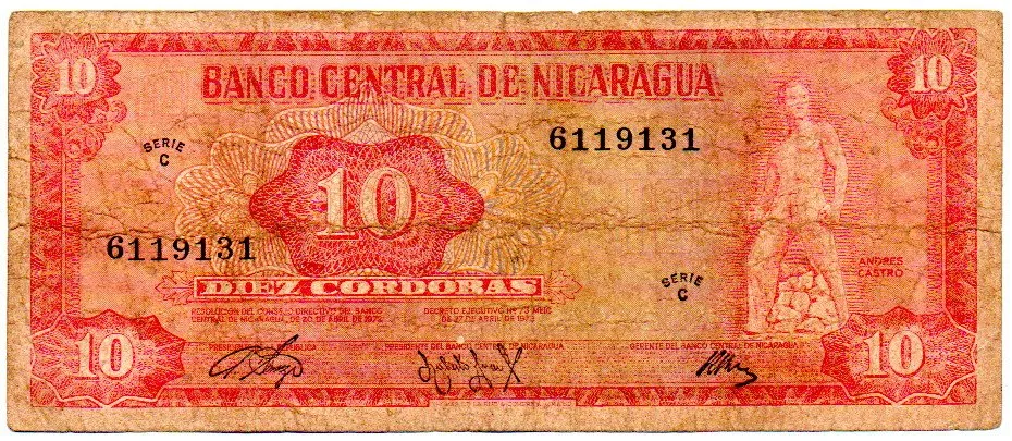 Nicarágua - 10 Cordobas - Cédula Estrangeira - BC