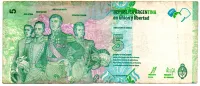 Argentina - 5 Pesos - Cédula Estrangeira - MBC - Foto 2