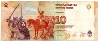 Argentina - 10 Pesos - Cédula Estrangeira - UTG - C/ Fita - Foto 2