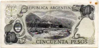 Argentina - 50 Pesos - Cédula Estrangeira - BC - Foto 2