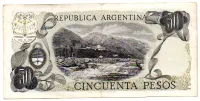 Argentina - 50 Pesos - Cédula Estrangeira - MBC/Sob - Foto 2
