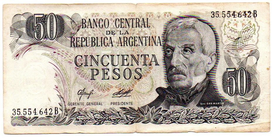 Argentina - 50 Pesos - Cédula Estrangeira - MBC