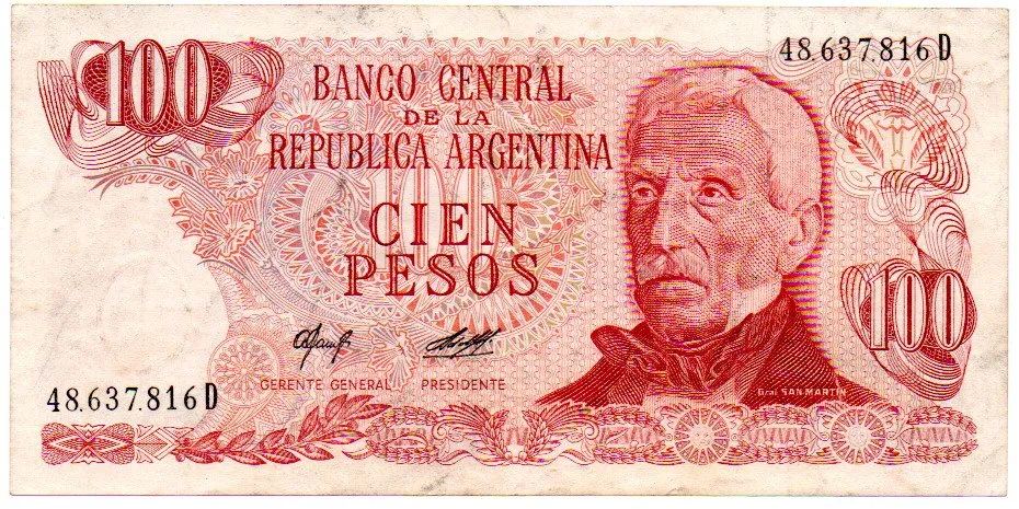 Argentina - 100 Pesos - Cédula Estrangeira - MBC