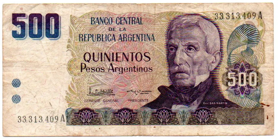 Argentina - 500 Pesos - Cédula Estrangeira - MBC