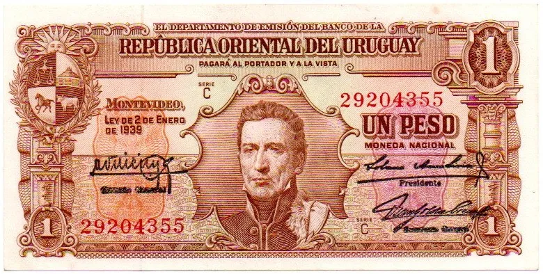 Uruguai - 1 Peso - Cédula Estrangeira - MBC/Sob Imagem