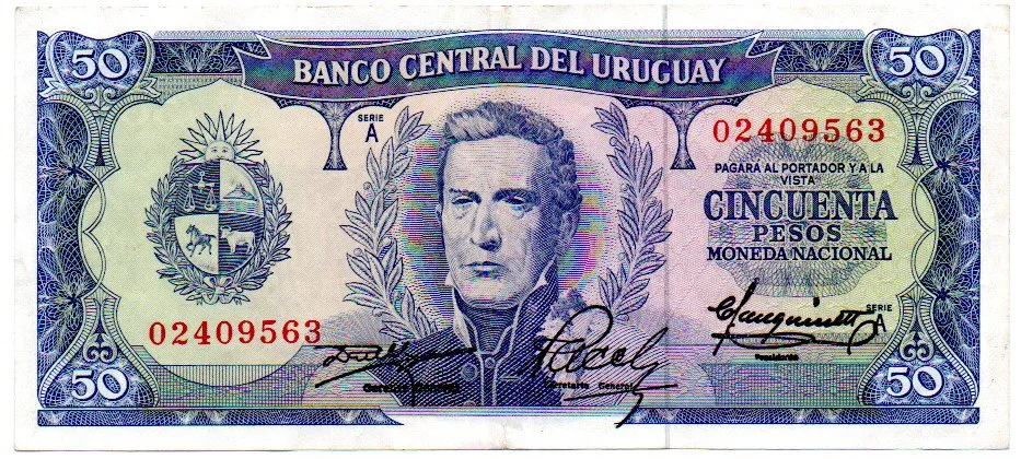 Uruguai - 50 Pesos - Cédula Estrangeira - MBC/Sob