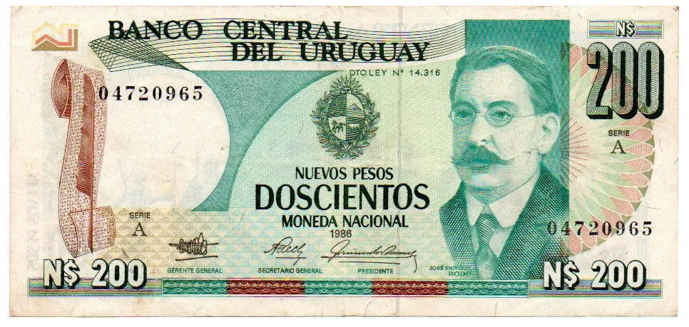 Uruguai - 200 Nuevos Pesos - Cédula Estrangeira - MBC/Sob