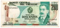 Uruguai - 200 Nuevos Pesos - Cédula Estrangeira - MBC/Sob