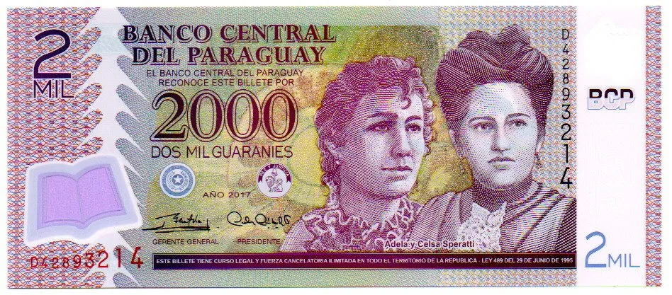 Paraguai - 2000 Guaranies - Cédula Estrangeira - Fe