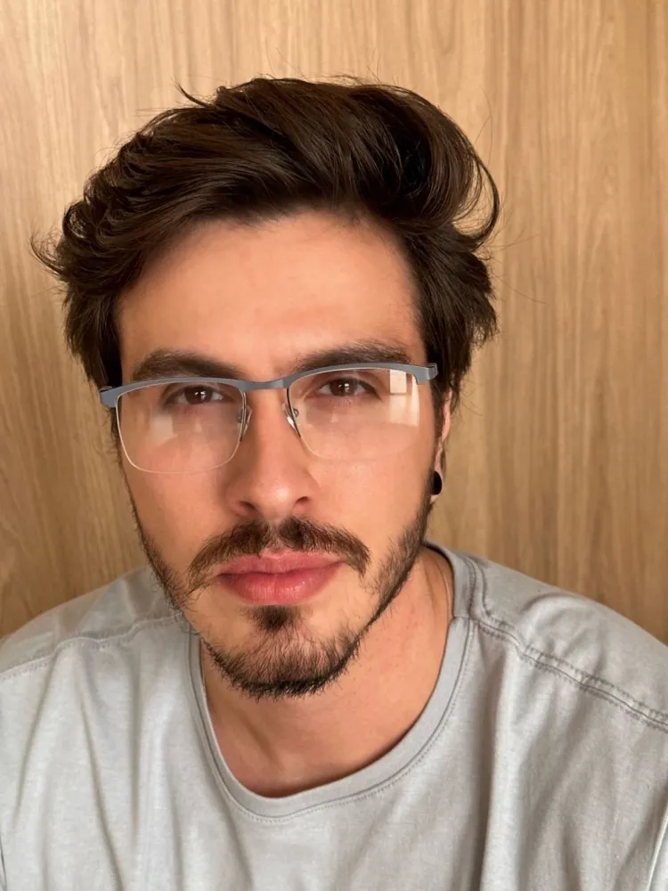 Armação de Óculos de Grau Masculino Lion Cinza