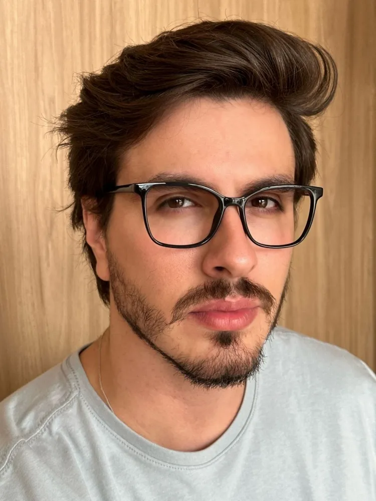 Armação de Óculos de Grau Masculino Erick Preto Imagem