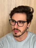 Armação de Óculos de Grau Masculino Erick Preto - Foto 3
