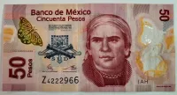 México - 50 Pesos - Polímero - Cédula Estrangeira - MBC