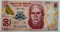 México - 50 Pesos - Polímero - Cédula Estrangeira - MBC