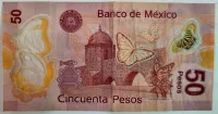 México - 50 Pesos - Polímero - Cédula Estrangeira - MBC - Foto 2