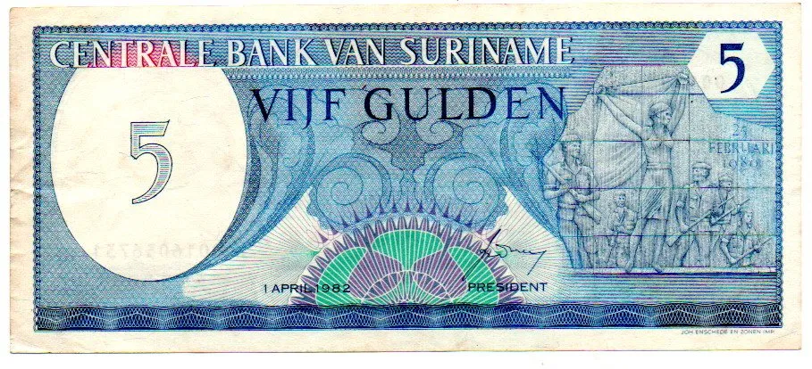 Suriname - 5 Gulden - Cédula Estrangeira - MBC