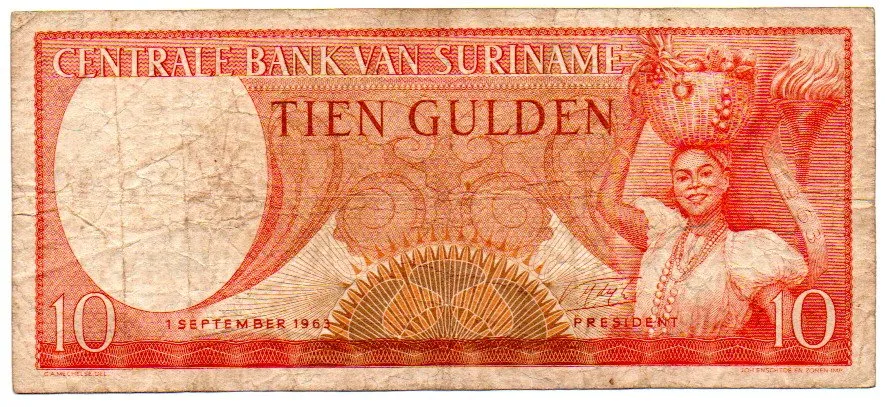 Suriname - 10 Gulden - Cédula Estrangeira - UTG