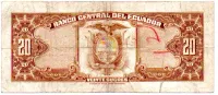 Equador - 20 Sucres - Cédula Estrangeira - UTG - Foto 2