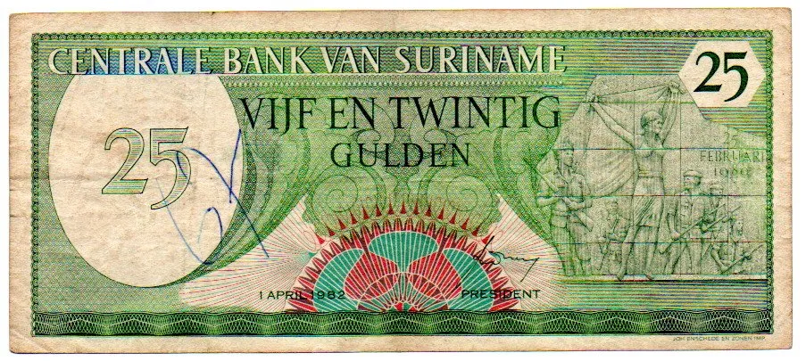Suriname - 25 Gulden - Cédula Estrangeira - UTG