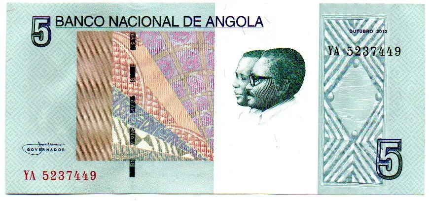 Angola - 5 Kwanzas - Cédula Estrangeira - Sob