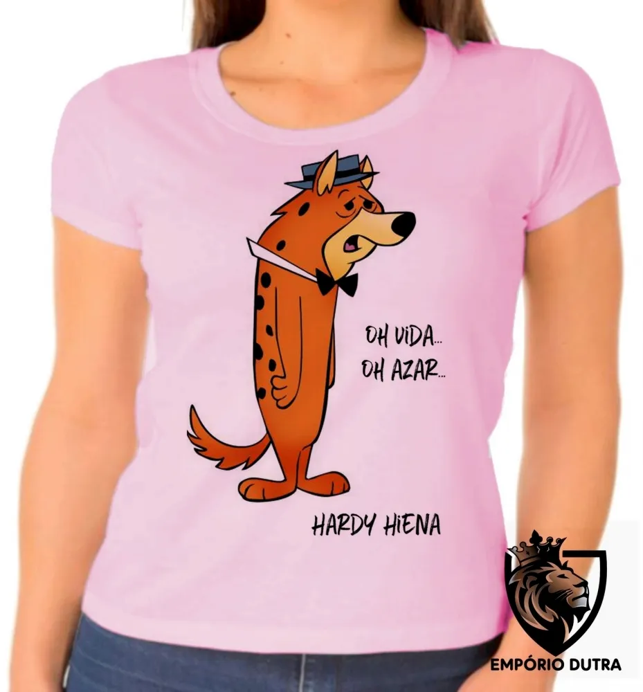Baby look blusa feminina Hardy Hiena oh vida oh azar hanna barbera Imagem