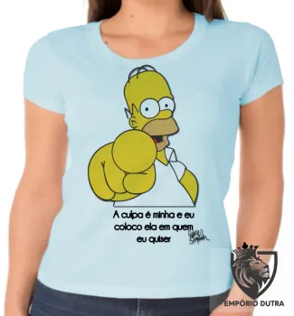 Baby look blusa feminina Homer Simpsons culpa minha coloco ela em quem eu quiser - Foto 2