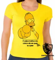 Baby look blusa feminina Homer Simpsons culpa minha coloco ela em quem eu quiser - Foto 3