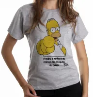 Baby look blusa feminina Homer Simpsons culpa minha coloco ela em quem eu quiser - Foto 6