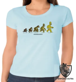 Baby look blusa feminina Homer simpsons Sapien evolução - Foto 2