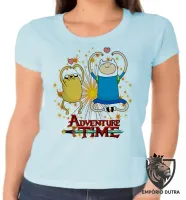 Baby look blusa feminina Hora da Aventura corações jake e finn - Foto 2