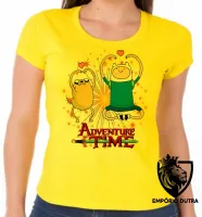 Baby look blusa feminina Hora da Aventura corações jake e finn - Foto 6