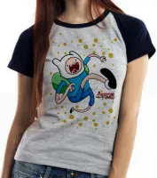 Baby look blusa feminina Hora da Aventura Jake run cartoon - Foto 4