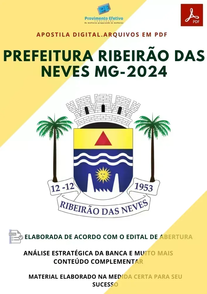 Apostila Pref. Ribeirão das Neves MG Engenheiro de Trânsito 2024 Imagem