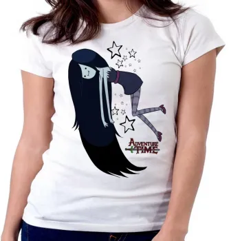 Baby look blusa feminina Hora da Aventura Marceline estrelas - Foto 2