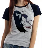 Baby look blusa feminina Hora da Aventura Marceline estrelas - Foto 6