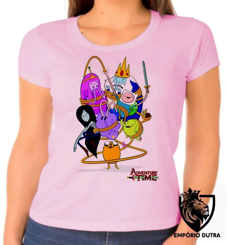 Baby look blusa feminina Hora da Aventura personagens serie Imagem