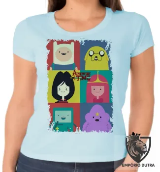 Baby look blusa feminina Hora da Aventura quadrados - Foto 2