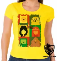 Baby look blusa feminina Hora da Aventura quadrados - Foto 3