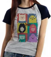 Baby look blusa feminina Hora da Aventura quadrados - Foto 4